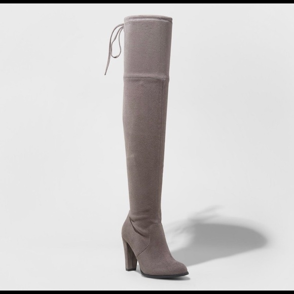 a new day Shoes - ☀️SALE☀️ Over the Knee Gray Heeled Boots NWOT